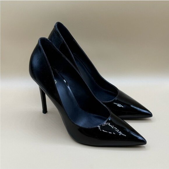 Michael Kors Keke Pointed Toe Pump Heels Size 10M Black Leather Classic Stiletto - Picture 4 of 11